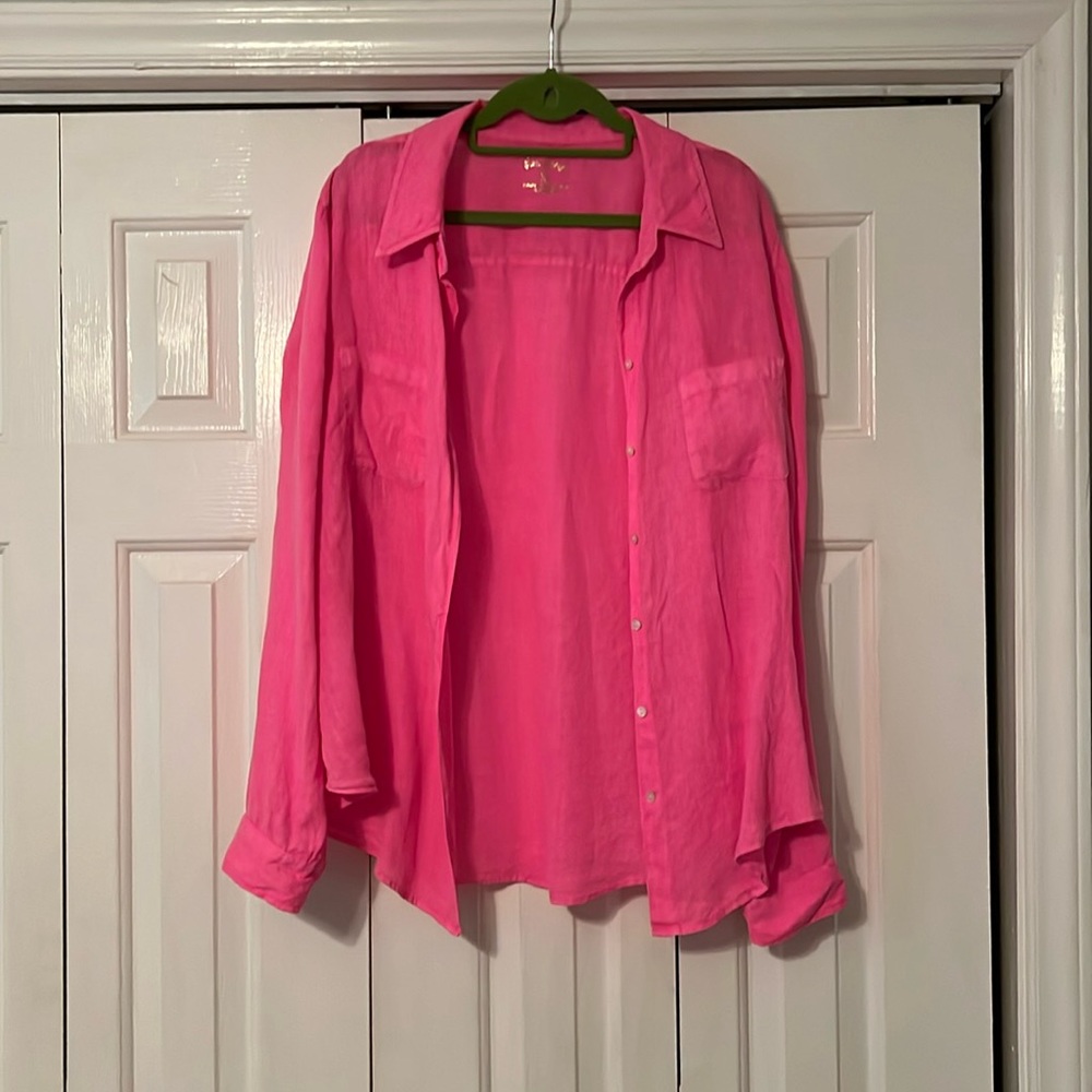 Lilly Pulitzer xl linen button down